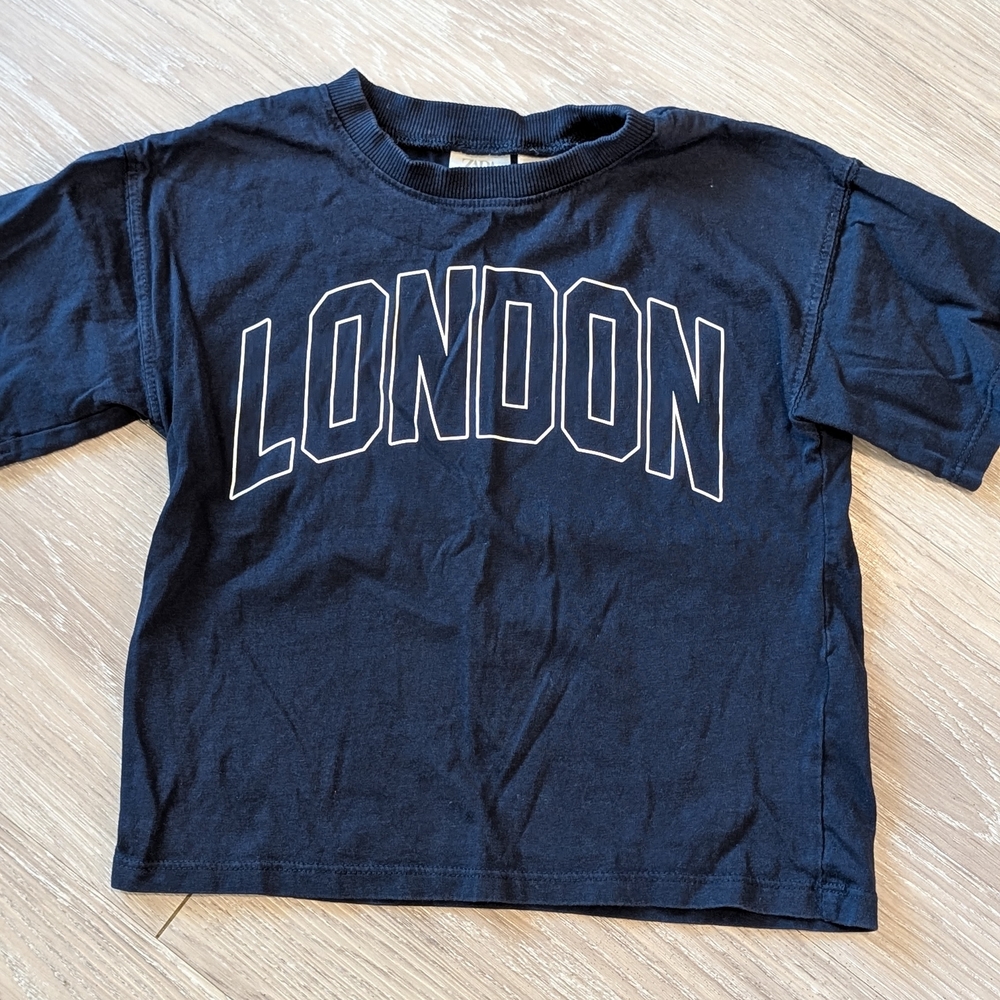 Kids Black London Graphic T-Shirt